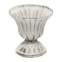 Mini filiżanka Wazon Metalowy kielich Biały Szary Antyczny Ø8cm W8cm