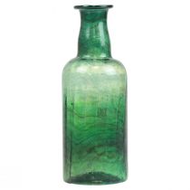Produkt Mini wazon Wazon ze szklanej butelki Wazon na kwiaty zielony Ø6cm W17cm