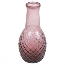 Produkt Mini wazon Fioletowy szklany wazon Wazon na kwiaty Szklane diamenty Ø6cm W12cm