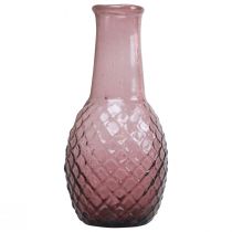 Produkt Mini wazon Fioletowy szklany wazon Wazon na kwiaty Szklane diamenty Ø6cm W12cm