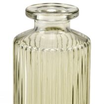 Produkt Mini wazony szklane z rowkami wazon retro zielony Ø5cm 4szt