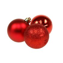 Produkt Mini bombka świąteczna czerwona Ø3cm 14 szt