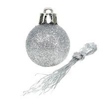 Produkt Mini bombka świąteczna srebrna Ø3cm 14 szt