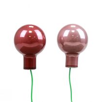 Mini bombki świąteczne druciane szklane Bordeaux różowe Ø2,5cm 140szt
