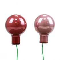 Mini bombki druciane szklane bordowe różowe Ø2cm 140szt