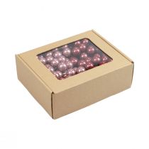 Produkt Mini bombki druciane szklane bordowe różowe Ø2cm 140szt