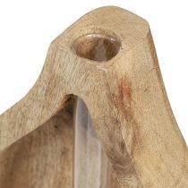 Produkt Mini wazon szklana probówka z przezroczystego drewna dekoracja naturalna W17cm 2szt
