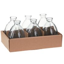Produkt Mini wazony dekoracyjne wazony cebulkowe szkło barwione na niebiesko wys. 12cm 6 szt