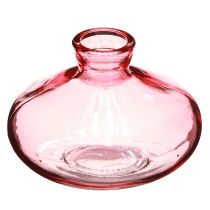 Produkt Mini wazony szklane płaskie w kształcie wypukłości różowo-brązowe Ø9cm wys.6cm 6 szt.