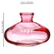 Produkt Mini wazony szklane płaskie w kształcie wypukłości różowo-brązowe Ø9cm wys.6cm 6 szt.