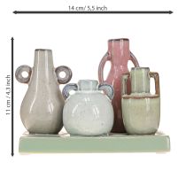 Produkt Zestaw małych ceramicznych wazonów do dekoracji domu, 14 cm