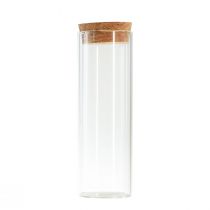 Mini wazony szklane probówki z korkową pokrywką Ø4cm W12cm 6szt