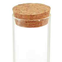 Produkt Mini wazony szklane probówki z korkową pokrywką Ø4cm W12cm 6szt