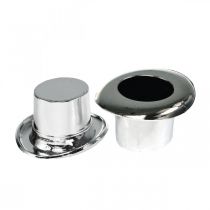Produkt Mini cylinder, dekoracja rozproszona sylwestrowa, dekoracja stołu na nowy rok srebrna wys. 2,5 cm dł. 5 cm 9 szt.