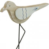 Produkt Dekoracja morska, mewa dekoracyjna z drewna, shabby chic, niebiesko-biała W32cm