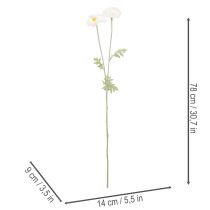 Produkt Mak sztuczny, biały, długa łodyga, 78cm, 3 sztuki