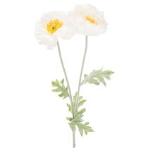 Produkt Mak sztuczny, biały, długa łodyga, 78cm, 3 sztuki