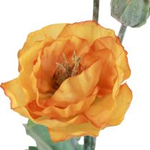 Sztuczne Kwiaty Sztuczny Kwiat Maku Dekoracyjny Mak Pomarańczowy 48cm