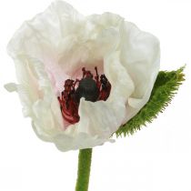 Sztuczny mak, kwiat jedwabiu biało-różowy L55/60/70cm zestaw 3