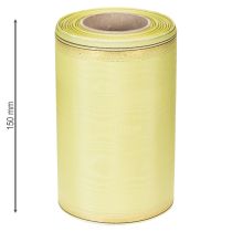 Produkt Wstążka do wieńca Moiré 150mm 25m w kolorze jasnozielonym ze złotą krawędzią do florystyki i dekoracji