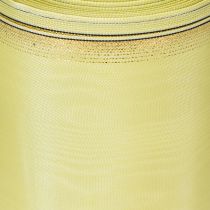 Produkt Wstążka do wieńca Moiré 150mm 25m w kolorze jasnozielonym ze złotą krawędzią do florystyki i dekoracji