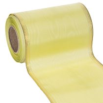 Produkt Wstążka do wieńca Moiré 150mm 25m w kolorze jasnozielonym ze złotą krawędzią do florystyki i dekoracji