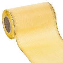 Produkt Wstążka do wieńca Moiré, żółta ze złotym wykończeniem, dekoracyjna wstążka kwiatowa, octan/poliester, 150 mm x 25 m