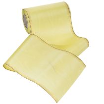 Produkt Wstążka do wieńca Moiré, jasnozielona ze złotym brzegiem, 175 mm x 25 m, wysokiej jakości dekoracja do florystyki