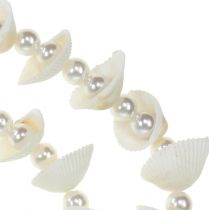 Girlanda z muszli z perłami biała 100cm