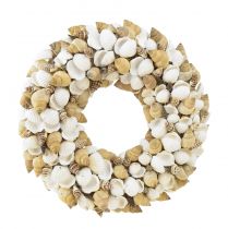 Produkt Wianek z muszli morska dekoracja wisząca kokos naturalny biały Ø25cm