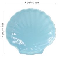 Produkt Talerz muszlowy miska morska ceramiczna niebiesko-biała 14cm 3szt