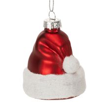 Produkt Bombka świąteczna czapka Mikołaja szklana 8cm 6szt