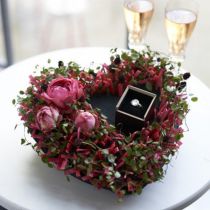 Kwiatowe serce z pianki czarne 17cm 2szt dekoracje ślubne