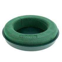 Kwiatowy pierścionek piankowy z miseczką zielony Ø30cm W4,5cm 2 szt