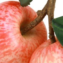 Produkt Ozdoba owocowa jabłko sztuczne 2 czerwone jabłka na gałązce 13cm 3szt