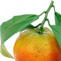 Owoce dekoracyjne, pomarańcze z liśćmi, owoce sztuczne H9cm Ø6,5cm 4szt.