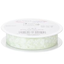 Produkt Wstążka organza, kwiatowa, prezentowa, zielona, 25 mm, 18 m