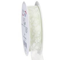 Produkt Wstążka organza, kwiatowa, prezentowa, zielona, 25 mm, 18 m