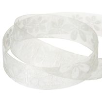 Produkt Wstążka organza, kwiatowa, prezentowa, zielona, 25 mm, 18 m