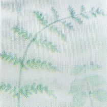 Produkt Wstążka organza, wstążka szyfonowa, gałązki liściaste, zielona, 40 mm, 15 m