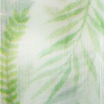 Produkt Wstążka organza, wstążka szyfonowa, zielona z wiciami liściowymi, szerokość 40 mm, długość 15 m