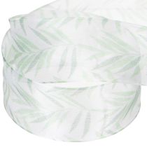 Produkt Wstążka organza, wstążka szyfonowa, zielona wstążka roślinna, 40 mm x 15 m