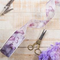 Produkt Wstążka organza, wstążka szyfonowa, motyle, fioletowa, 40 mm, 18 m