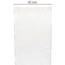 Produkt Wstążka organzowa kremowa, ozdobna w serduszka, szerokość 40mm, długość 15m