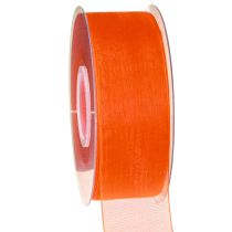 Produkt Wstążka z organzy wstążka prezentowa pomarańczowa krajka 40mm 50m