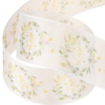 Produkt Wstążka organza do dekoracji ślubnych „Love” biała 40mm 15m