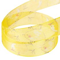 Produkt Wstążka organza z motywem kurczaczka żółta 25mm 20m