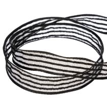 Produkt Wstążka organza w paski, wstążka prezentowa, czarna, szerokość 15 mm, długość 20 m