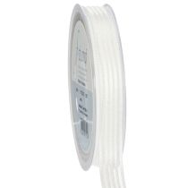 Produkt Wstążka organza w paski, wstążka prezentowa, biała, 15 mm, 20 m