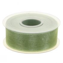 Produkt Wstążka organza zielona wstążka prezentowa krawędziowa limonkowo-zielona 40mm 50m